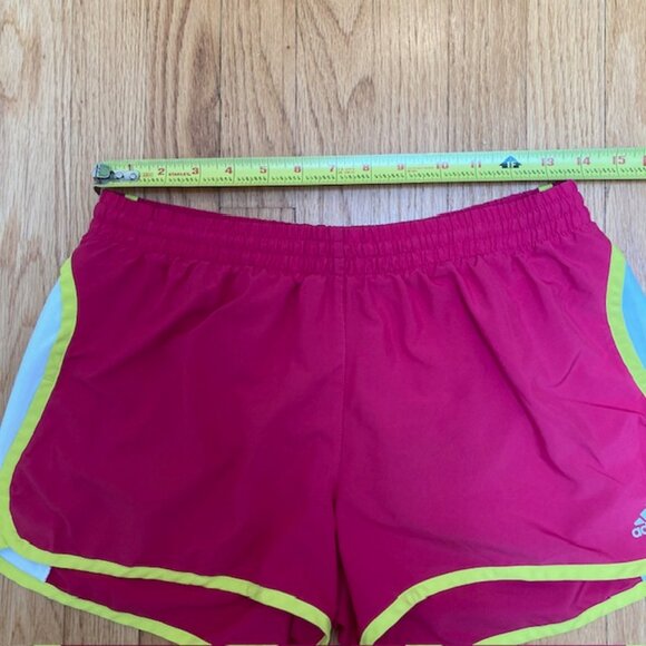 Adidas Pink, white and neon yellow running shorts Size S - Picture 6 of 8